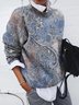 Casual Paisley Crew Neck Long Sleeve Loose Sweatshirt