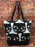 Casual Black Cat Pattern Shoulder Bag Cat Pattern Shopping Bag Everyday Outing Clothing Matching