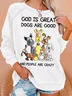 Women's Crew Neck Text Letters Casual Spring/Fall Long Sleeve Sweatshirt