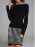 Geometric Crew Neck Regular Fit Dress