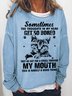 Women's Crew Neck Text Letters Simple Spring/Fall Long Sleeve Sweatshirt