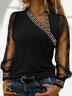 Lantern Sleeve Urban Geometric Split Joint Top