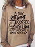 Women Text Letters Crew Neck Casual Spring/Fall Long Sleeve Sweatshirt