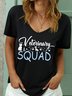 Women Animal Short Sleeve Tee T-shirt V Neck Casual Summer Top