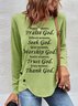 Women's Long Sleeve Blouse Spring/Fall Text Letters Crew Neck Daily Going Out Casual Top