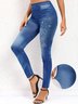 Butterfly Print Denim Blue High Waisted Leggings