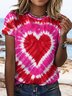 Women's Short Sleeve Tee T-shirt Summer Plaid Crew Neck Casual Top