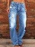 Loose Plain Casual Denim Jeans