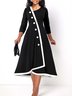 Buttoned Urban Plain Regular Fit Dress