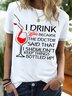 Women's Short Sleeve Tee T-shirt Summer Text Letters Crew Neck Casual Top