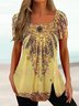 Square Neck Ethnic Ombre Regular Fit Top