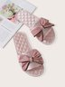 Bow Decor LOVE Casual House Slippers
