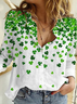 Women's St. Patrick's Day Shamrock Print Shirt