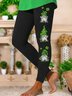 Leggings Casual Four-Leaf Clover Regular Fit Leggings