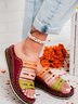 JFN  Women Casual Summer Color Comfy Low Heel Wedge Sandals
