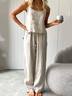Casual Cotton And Linen Two-Piece Set