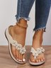 JFN Vintage Floral Casual Wedge Flip-Flops
