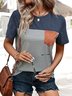Crew Neck Geometric Loose Casual T-Shirt