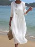 Floral Casual Cotton And Linen Dress