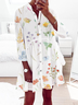Stand Collar Floral Casual Dress