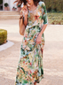 Floral Loose Crew Neck Vacation Dress