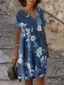 Women's summer floral printed short-sleeved dress