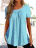 Plain Regular Fit Simple Asymmetrical T-Shirt