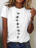 Women Floral Short Sleeve Tee T-shirt Crew Neck Casual Summer Top