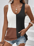 Geometric V Neck Casual Tank Top