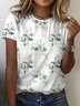 Crew Neck Casual Loose Floral T-Shirt