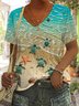 Plus Size Jersey Beach Casual T-Shirt