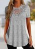 Lace Regular Fit Casual Plain Shirt