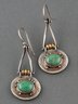 Ethnic Oval Turquoise Two-Tone Earrings