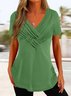 Cross V Neck Casual Shirt
