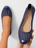Transparent Waterproof PVC Jelly Glue Hollow Breathable Flat Shoes