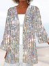 Abstract Casual Loose Long Sleeve Kimono