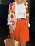 Casual Floral Shawl Collar Two-Piece Set