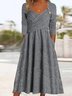 Plain Casual Buckle Sweetheart Neckline Dress