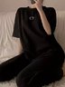 Casual Crew Neck Regular Sleeve Lounge Set