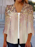 V Neck Casual Abstract Print Kimono