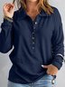Buttoned Shawl Collar Casual T-Shirt