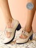 Vintage aApricot Leather Ivory Wedding Bridal Heels Shoes