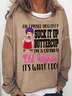 Women's Crew Neck Text Letters Casual Spring/Fall Long Sleeve Sweatshirt