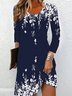 Crew Neck Casual Jersey Floral Dress