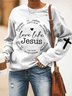 Casual Text Letters Crew Neck Sweatshirt