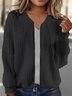 Casual Zipper Plain Loose Bomber Jacket