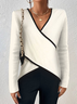Plain Casual Loose V Neck Shirt