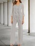 Lace Elegant Plain Matching Outfit