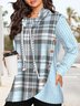Loose Plaid Casual Sweatshirt