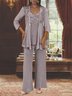 Elegant Plain Lace Matching Outfit